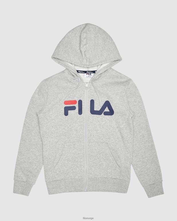FILA barn fila classic kids hettegenser med glidelås i sølv marle HHL843121 sølv marle