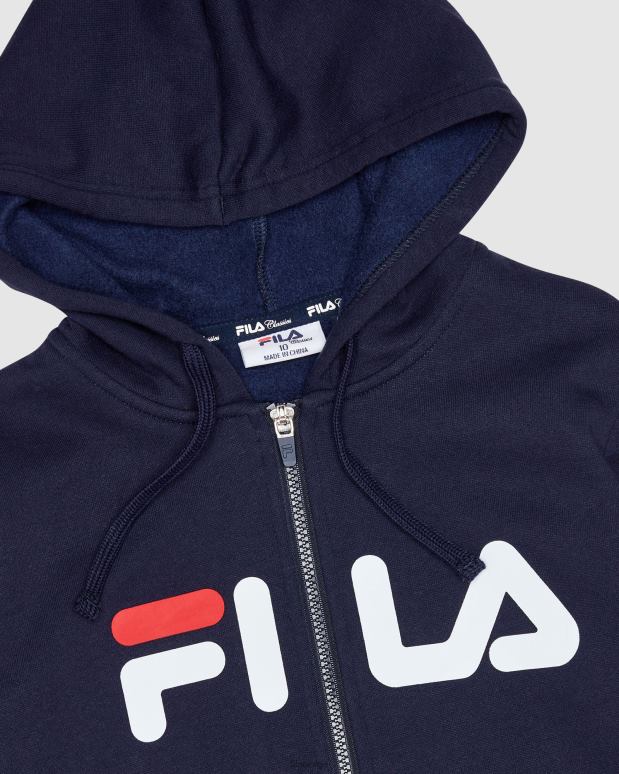FILA barn ny marine fila klassisk hettegenser med glidelås for barn HHL843093 ny marine
