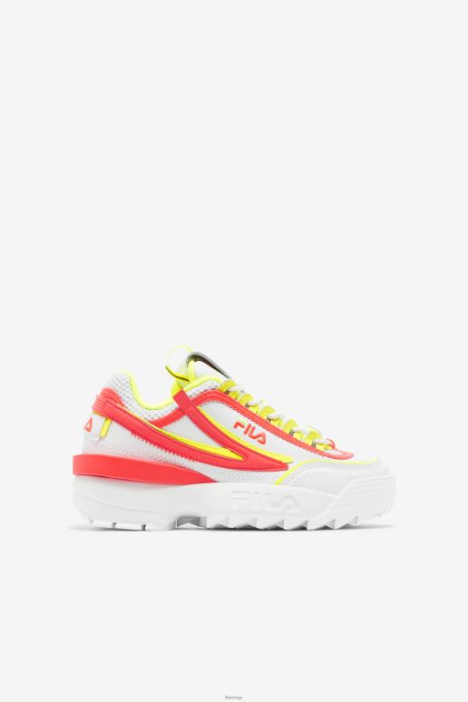 FILA barn fila hvit/glødende korall/gul små barns disruptor 2 exp HHL842188 hvit/glødende korall/gul