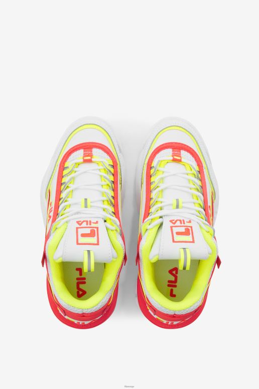 FILA barn fila hvit/glødende korall/gul små barns disruptor 2 exp HHL842188 hvit/glødende korall/gul
