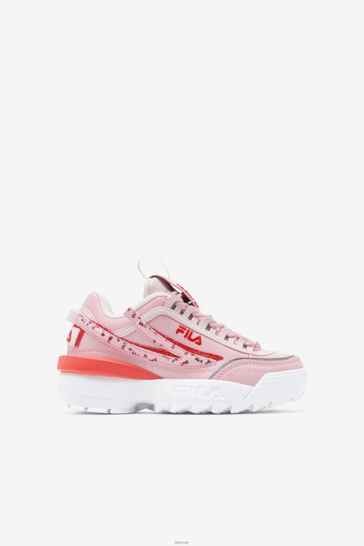 FILA barn rosa/korall blush/hvit fila little kids' disruptor 2 exp HHL842187 rosa/korall blush/hvit