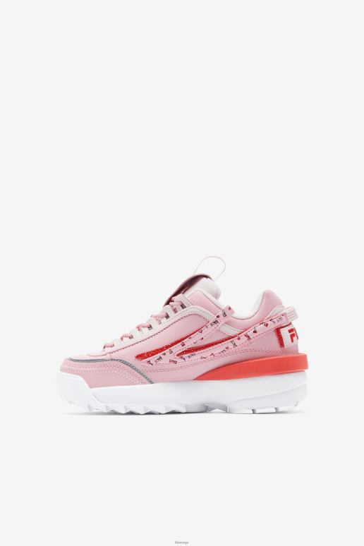 FILA barn rosa/korall blush/hvit fila little kids\' disruptor 2 exp HHL842187 rosa/korall blush/hvit