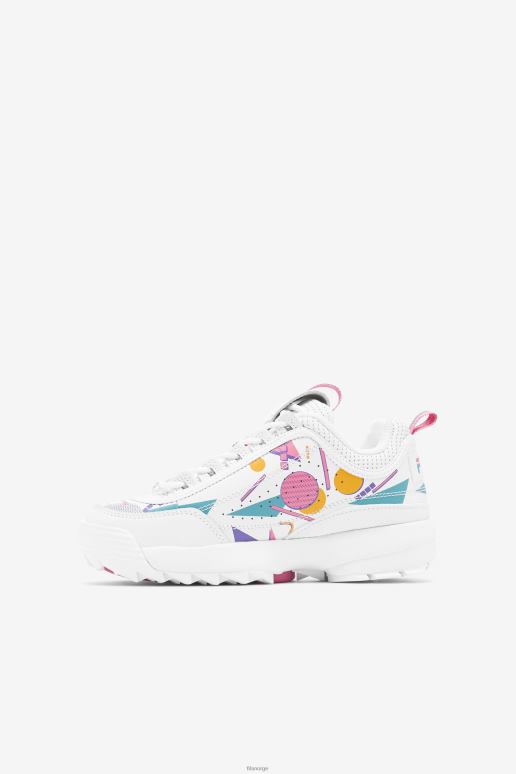 FILA barn hvit/bubblegum/blå big kids\' disruptor 2 premium fila HHL842064 hvit/bubblegum/blå