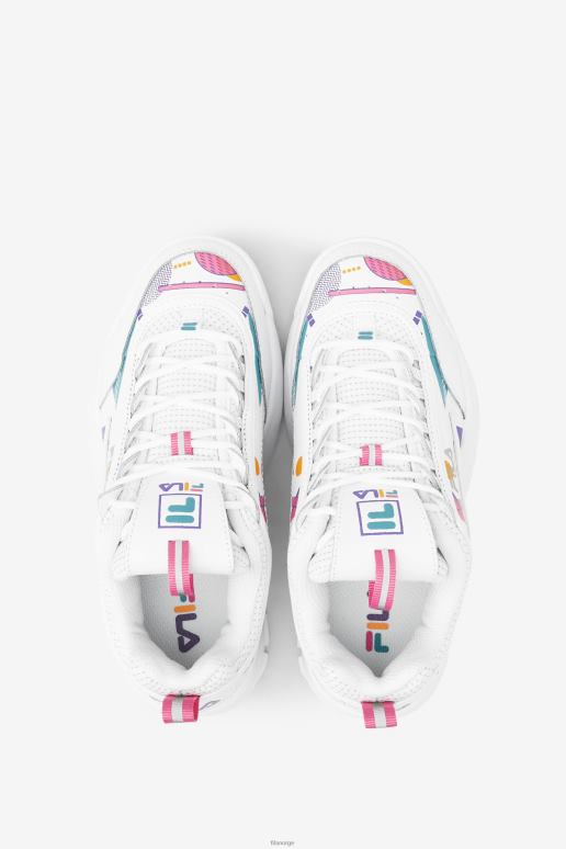 FILA barn hvit/bubblegum/blå big kids\' disruptor 2 premium fila HHL842064 hvit/bubblegum/blå