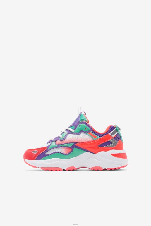 FILA barn hvit/glødende koraller/lilla fila stor barnestrålesporer apex HHL842157 hvit/glødende korall/lilla