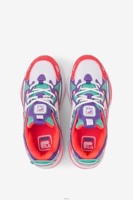 FILA barn hvit/glødende koraller/lilla fila stor barnestrålesporer apex HHL842157 hvit/glødende korall/lilla
