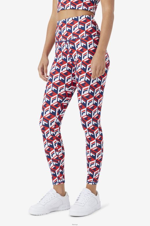 FILA kvinner fila karteras 7/8 tight rød/marine/hvit HHL841705 rød/marine/hvit