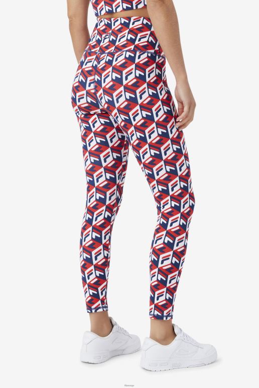 FILA kvinner fila karteras 7/8 tight rød/marine/hvit HHL841705 rød/marine/hvit