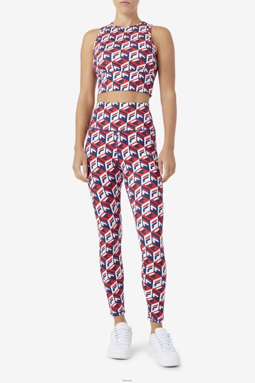 FILA kvinner fila karteras 7/8 tight rød/marine/hvit HHL841705 rød/marine/hvit