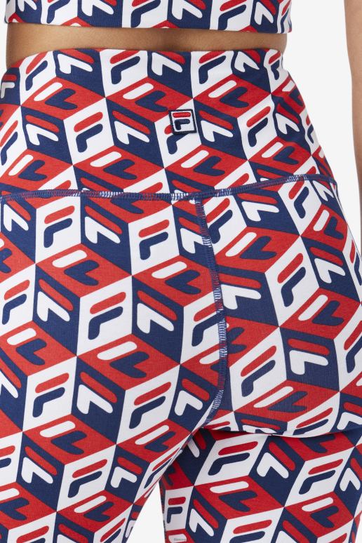 FILA kvinner fila karteras 7/8 tight rød/marine/hvit HHL841705 rød/marine/hvit