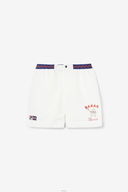 FILA kvinner fila white/beacon blue/firey red fila x rb babar marckus short HHL841702 hvit/fyrblå/ildrød