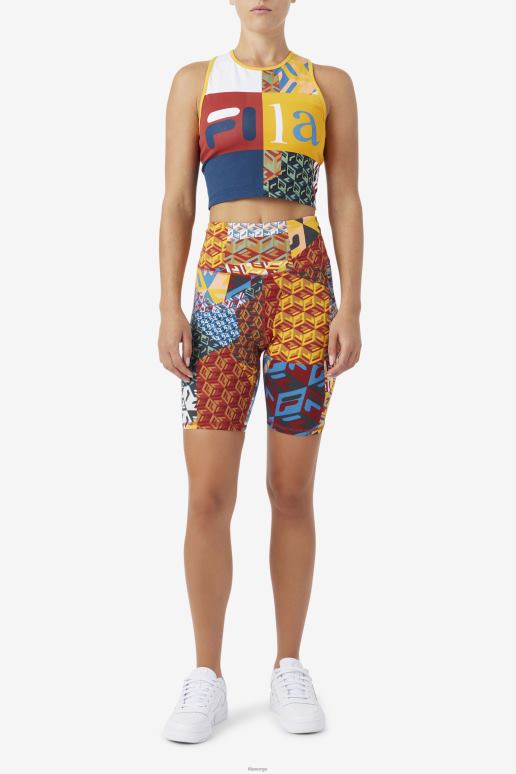 FILA kvinner hav/gul/hvit elowen sykkel kort fila HHL841626 hav/gul/hvit