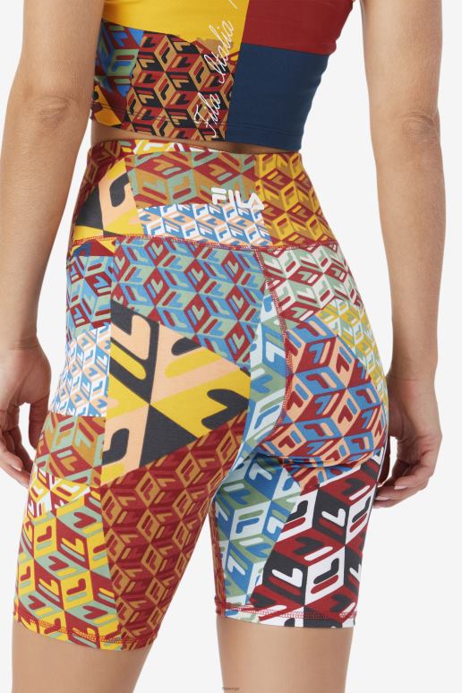 FILA kvinner hav/gul/hvit elowen sykkel kort fila HHL841626 hav/gul/hvit