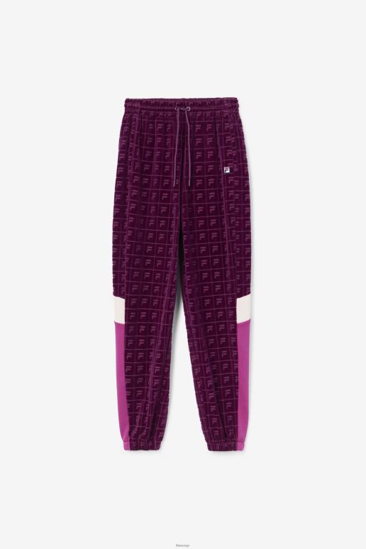 FILA kvinner helen velour jogger drue vin/rouge/potpourri fila HHL841559 druevin/rouge/potpurri