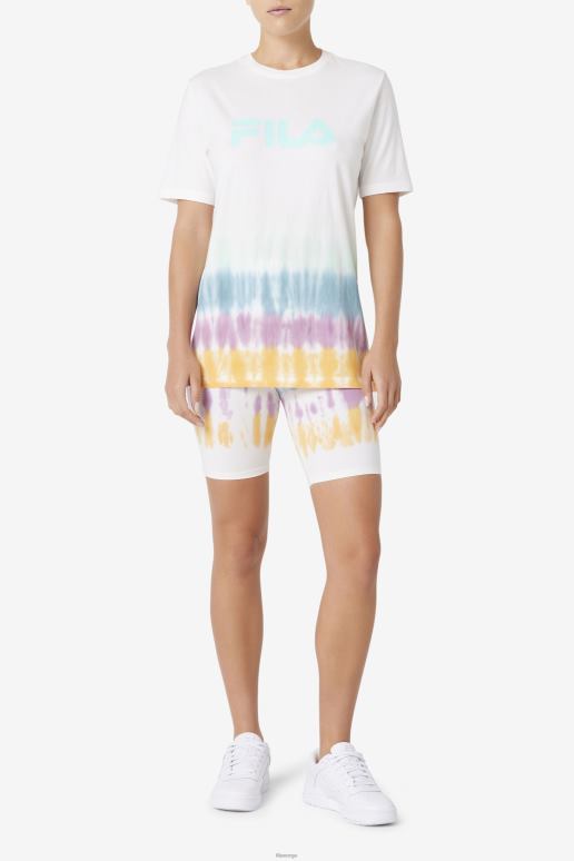 FILA kvinner hvit tie dye fila taima tie dye sykkel kort HHL841677 hvit slipsfarge