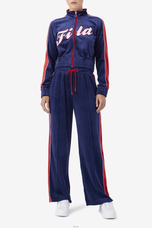 FILA kvinner marine/hvit/rød fila valery velourbukse HHL841581 marine/hvit/rød