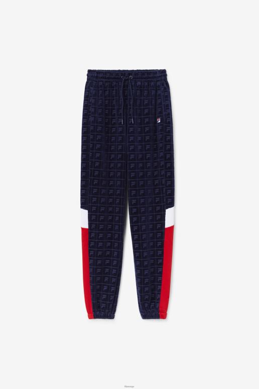 FILA kvinner marine/rød/hvit helen velour jogger fila HHL841560 marine/rød/hvit