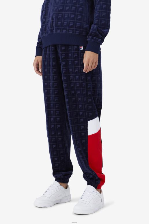 FILA kvinner marine/rød/hvit helen velour jogger fila HHL841560 marine/rød/hvit