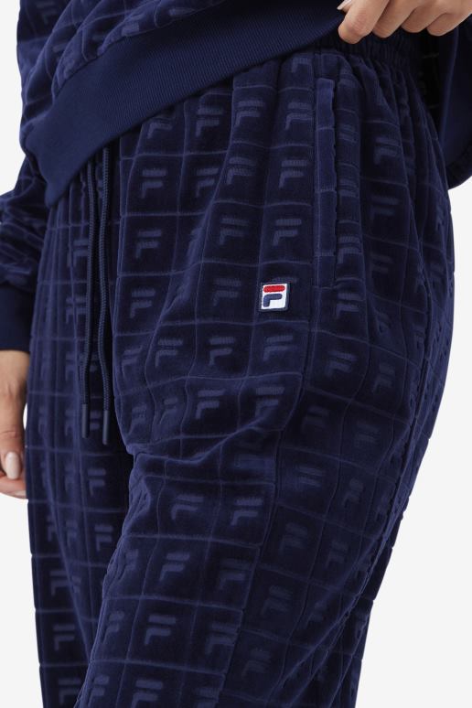 FILA kvinner marine/rød/hvit helen velour jogger fila HHL841560 marine/rød/hvit