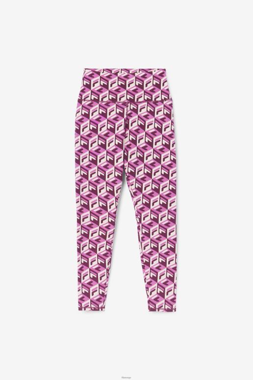 FILA kvinner rouge/potpurri/druevin karteras 7/8 tight fila HHL841704 rouge/potpurri/druevin