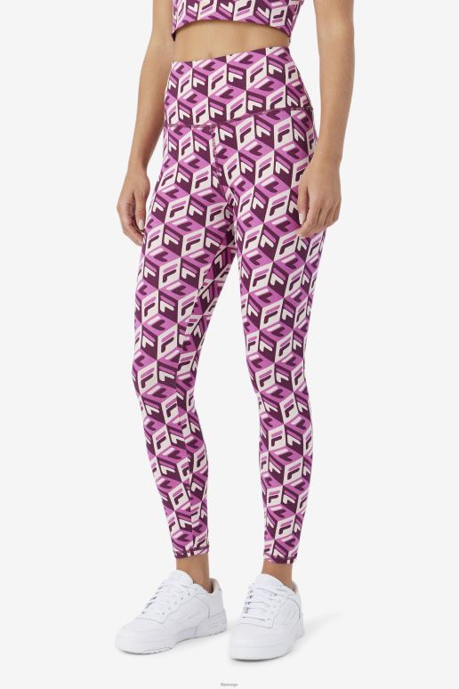 FILA kvinner rouge/potpurri/druevin karteras 7/8 tight fila HHL841704 rouge/potpurri/druevin