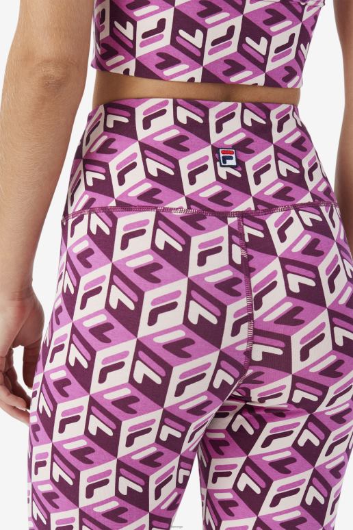 FILA kvinner rouge/potpurri/druevin karteras 7/8 tight fila HHL841704 rouge/potpurri/druevin