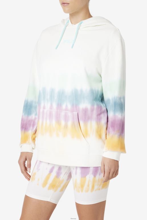 FILA kvinner aerolynn tie dye hettegenser hvit tie dye fila HHL841529 hvit slipsfarge