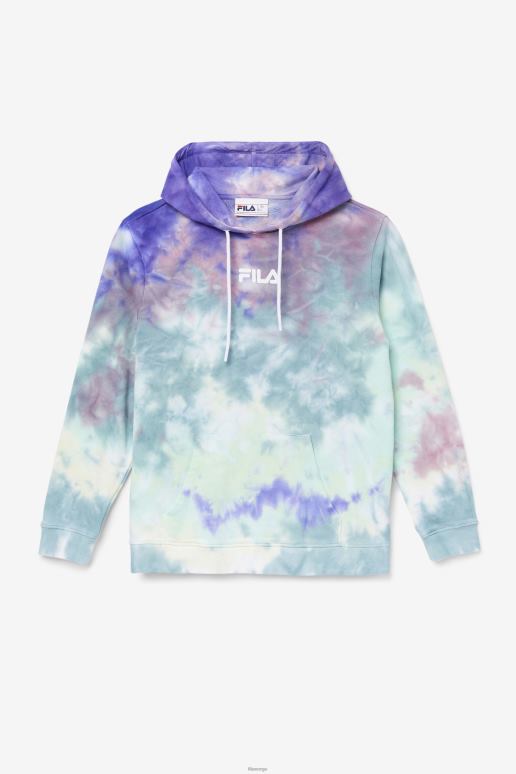 FILA kvinner aruba blå tie dye fila aerolynn tie dye hettegenser HHL841527 aruba blå slipsfarge