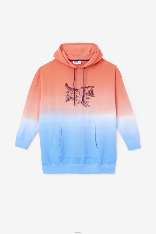 FILA kvinner destiny oversized hettegenser oransje/karisma/cayenne fila HHL841535 appelsin/karisma/cayenne
