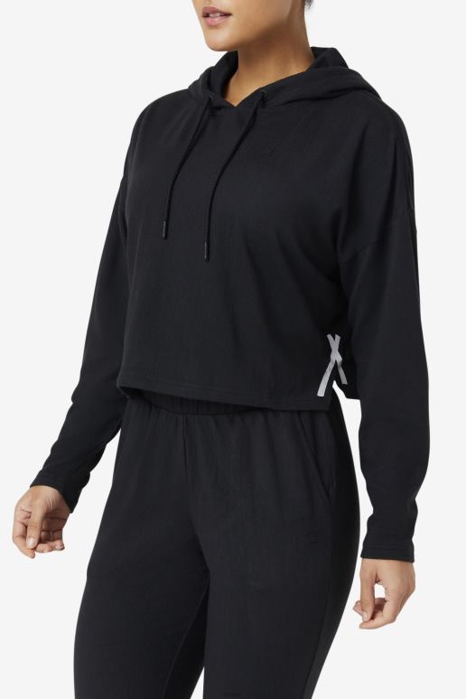 FILA kvinner fi-lux cropped hettegenser svart fila HHL841877 svart