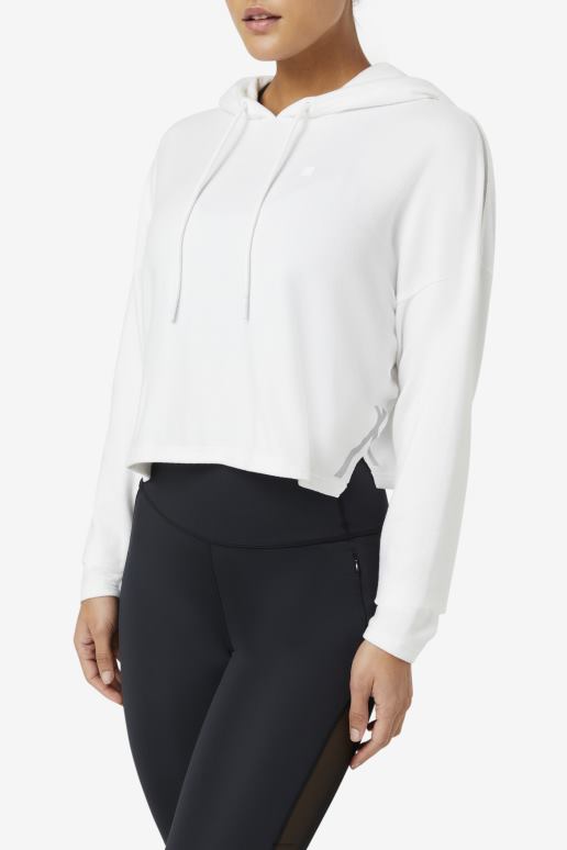 FILA kvinner fila hvit fi-lux cropped hettegenser HHL841876 hvit