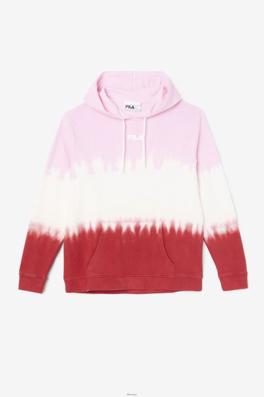FILA kvinner fila piruett/hvit/jordrød aerolynn tie dye hettegenser HHL841534 piruett/hvit/jordrød