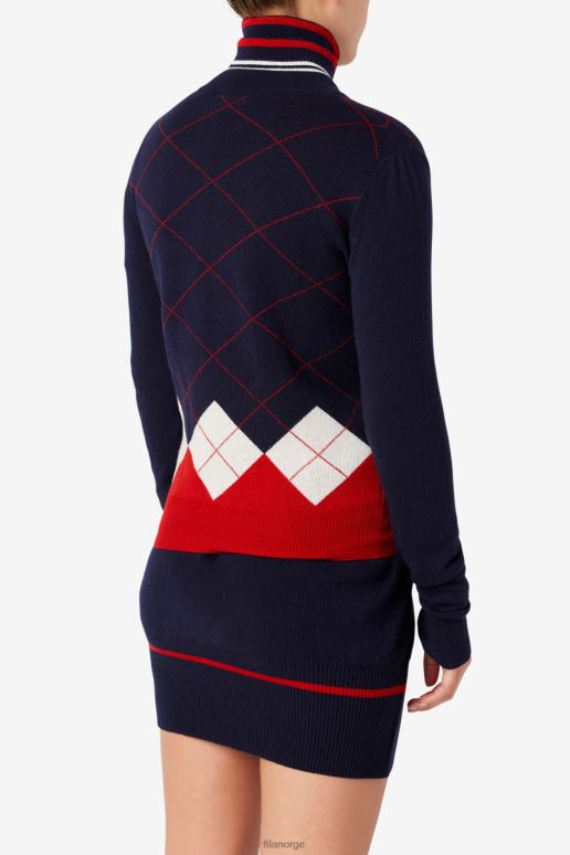 FILA kvinner hel glidelåsgenser marine/hvit/rød fila HHL842933 marine/hvit/rød