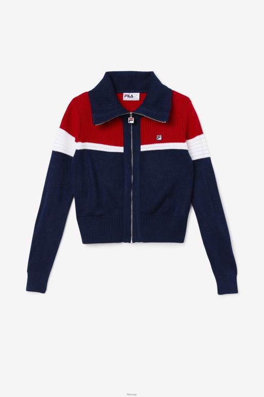 FILA kvinner marine/rød/hvit fila jill cardigan HHL841521 marine/rød/hvit