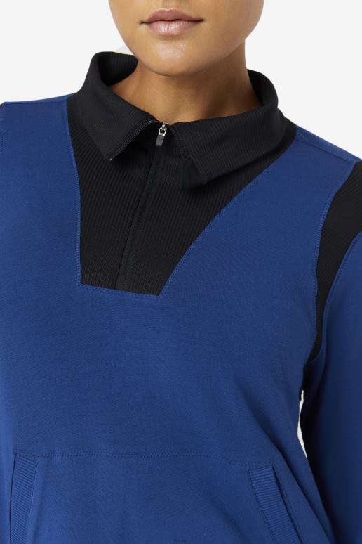 FILA kvinner marineblå peon fila fi-lux halv glidelås HHL841893 marine pion