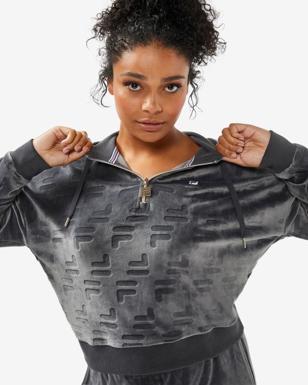 FILA kvinner svart østers fila dame aspena qtr zip HHL842967 svart østers