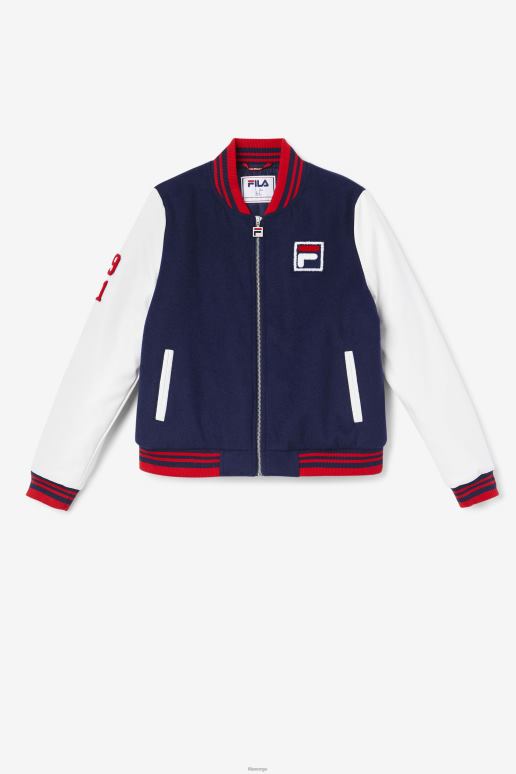 FILA kvinner dixon varsity jakke marine/hvit/rød fila HHL841757 marine/hvit/rød