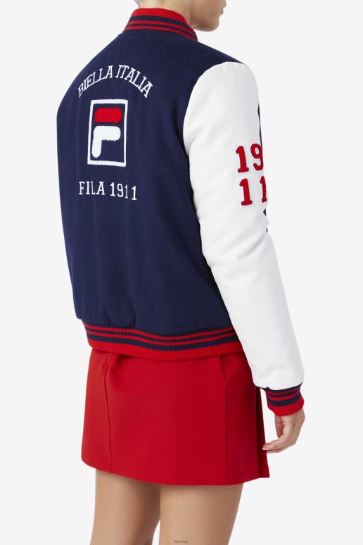 FILA kvinner dixon varsity jakke marine/hvit/rød fila HHL841757 marine/hvit/rød