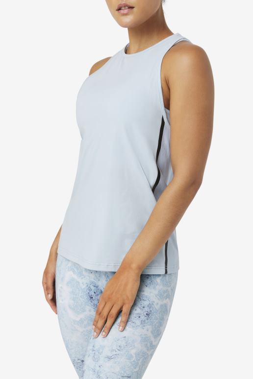 FILA kvinner fi-lux løs tank topp blå tåke/svart fila HHL841931 blå tåke/svart