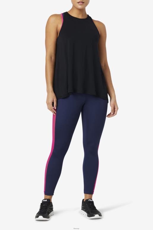 FILA kvinner fi-lux svart tanktopp fila med åpen rygg HHL841862 svart