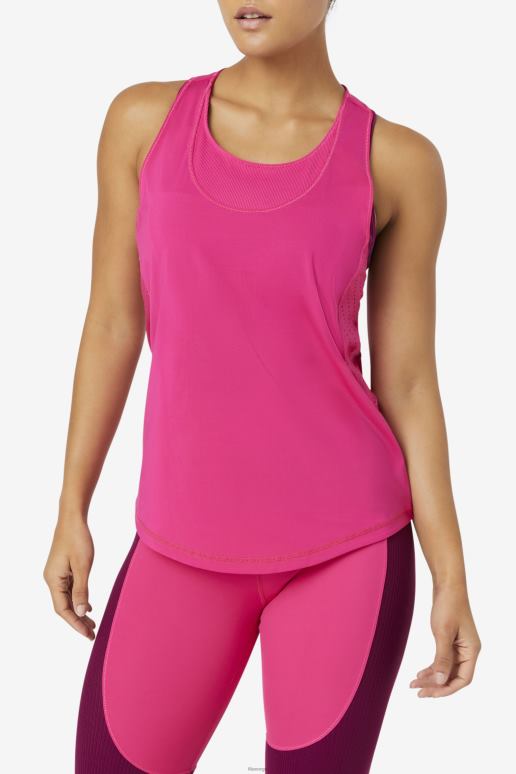 FILA kvinner fila brtpink uplift teksturert racerback tank-topp HHL841882 brtrosa