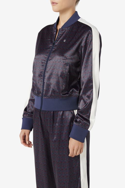 FILA kvinner fila farah sateng treningsjakke peacoat/tofu HHL841777 peacoat/tofu