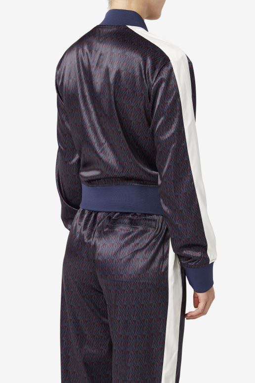 FILA kvinner fila farah sateng treningsjakke peacoat/tofu HHL841777 peacoat/tofu