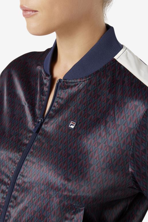 FILA kvinner fila farah sateng treningsjakke peacoat/tofu HHL841777 peacoat/tofu