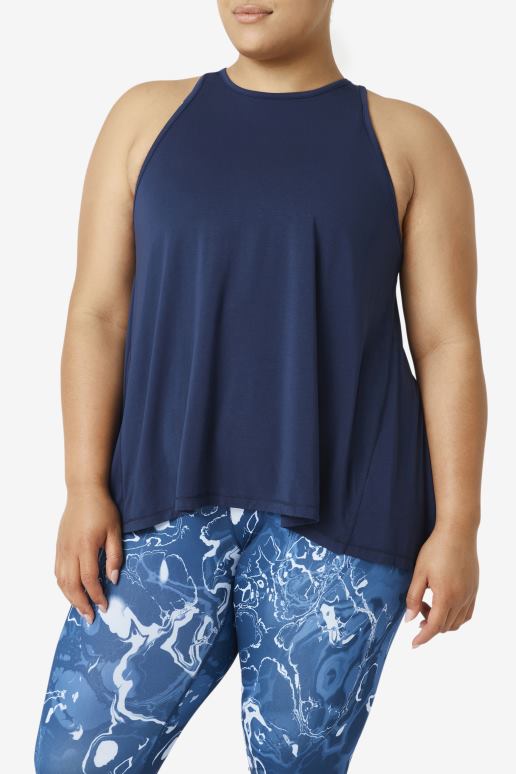 FILA kvinner fila fi-lux tanktopp med åpen rygg, marine HHL841915 marinen