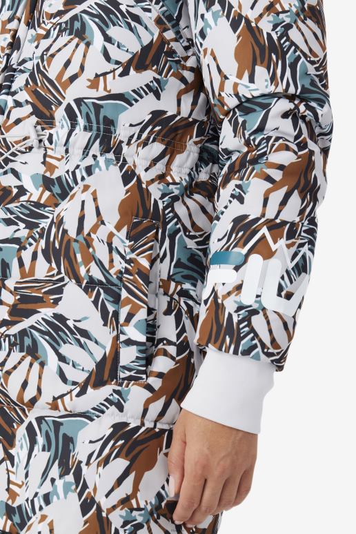 FILA kvinner fila giraff print paulana giraff print lang puffer coat HHL841786 girafftrykk