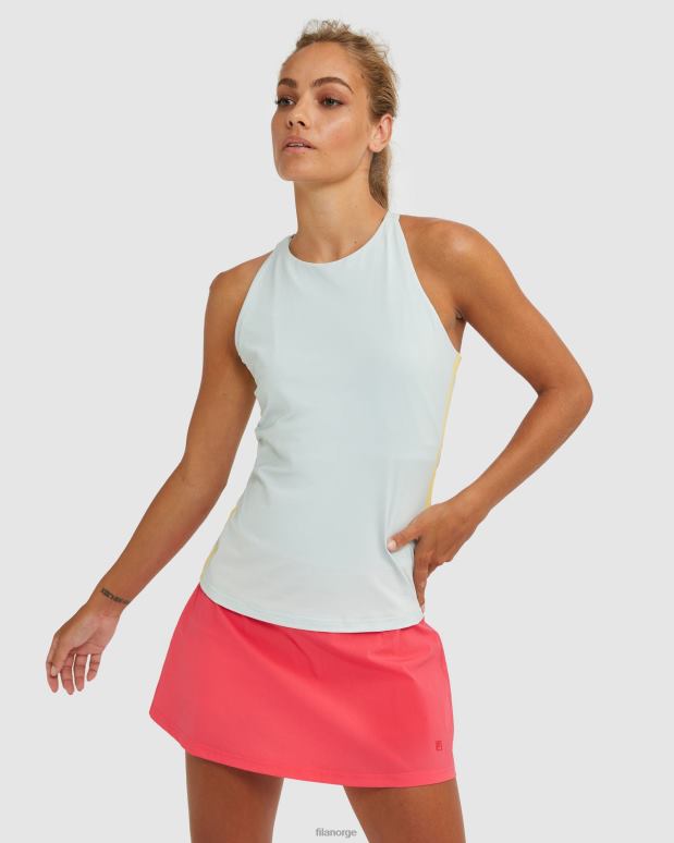 FILA kvinner fila high neck racerback tank fila grey/sunshine HHL842918 grått/solskinn