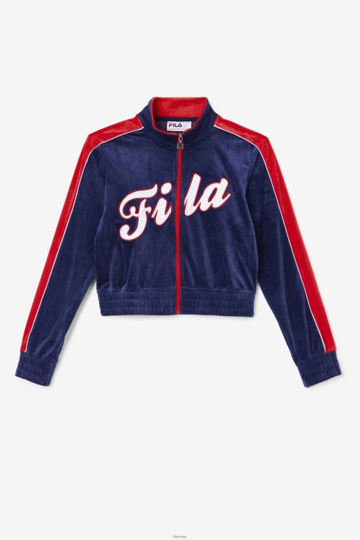 FILA kvinner fila marine/hvit/rød valery velourjakke HHL841768 marine/hvit/rød