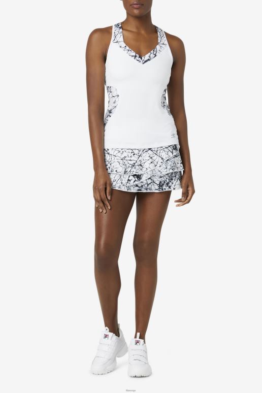 FILA kvinner fila pickleball grime tank marmor print/hvit HHL842035 marmortrykk/hvit