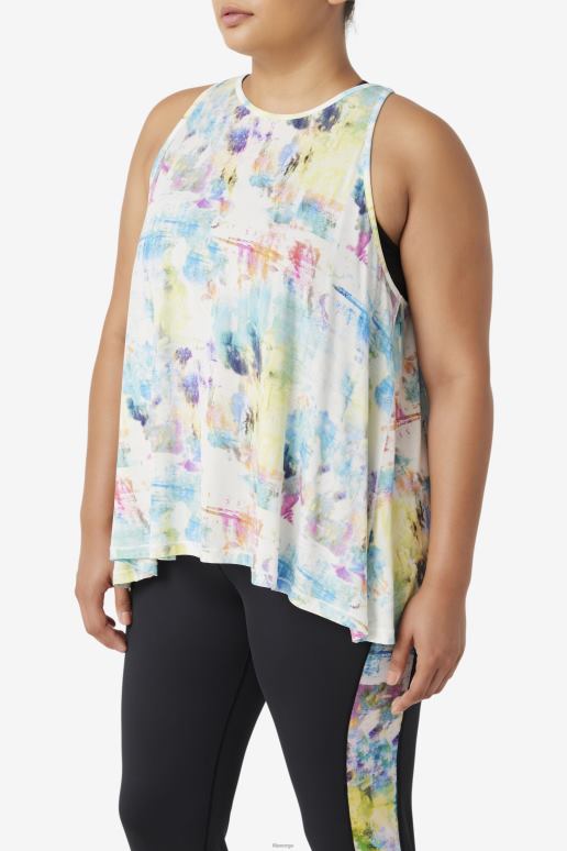 FILA kvinner fila tie dye fi-lux tanktopp med åpen rygg HHL841912 bindefarge